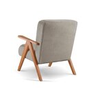 Poltrona Braço De Madeira Laguna Cinza