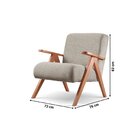 Poltrona Braço De Madeira Laguna Cinza