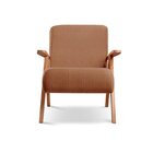 Poltrona Braço De Madeira Laguna Laranja