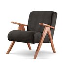 Poltrona Braço De Madeira Laguna Preto