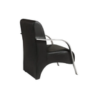 Poltrona Braços Alumínio Vênus Courino Preto