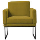 Poltrona Brasil Suede Amarelo Base Preta Bnn Decor