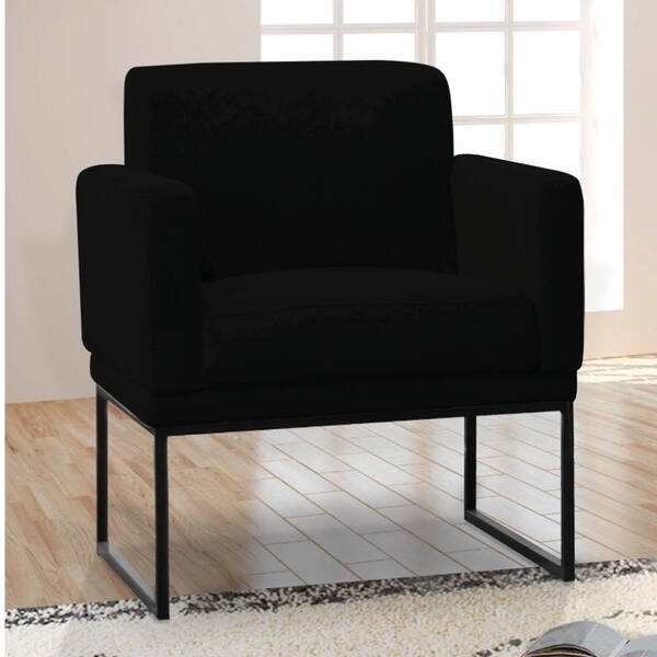 Poltrona Brasil Suede Preto Base Preto Bnn Decor