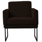 Poltrona Brasil Veludo Marrom Base Preto Bnn Decor