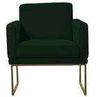 Poltrona Brasil Veludo Verde Base Dourada Bnn Decor