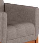 Poltrona Brooks Linho Cinza E Amêndoa