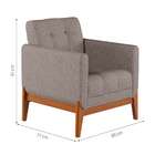 Poltrona Brooks Linho Cinza E Amêndoa