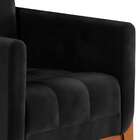 Poltrona Brooks Veludo Preta E Amêndoa