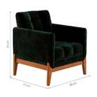 Poltrona Brooks Veludo Verde E Amêndoa