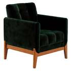 Poltrona Brooks Veludo Verde E Amêndoa