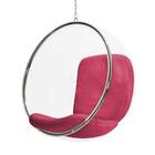 Poltrona Buble Chair Em Acrilico Cristal Estofada Rosa