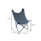 Poltrona Butterfly Pu Canvas Cinza Em Base De Metal - Or Desi