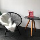 Poltrona Cadeira Acapulco Com Manta Pelúcia Pelego Marrom/ Br