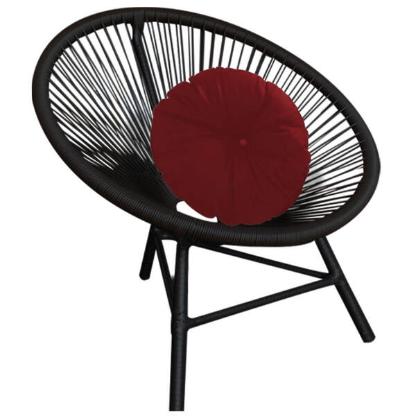 Poltrona Cadeira Acapulco Sala Jardim Varanda Preto Com Almof