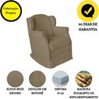 Poltrona Cadeira Amamentação Balanço Conforto Suede Manuela B