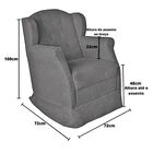 Poltrona Cadeira Amamentação Balanço Conforto Suede Manuela C