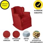 Poltrona Cadeira Amamentação Balanço Conforto Suede Manuela V