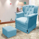 Poltrona Cadeira De Amamentação Balanço + Puff Ternura Materi