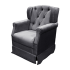 Poltrona Cadeira De Amamentação Balanço + Puff Ternura Veludo