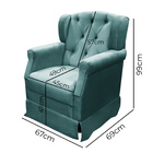 Poltrona Cadeira De Amamentação Balanço + Puff Ternura Veludo