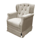 Poltrona Cadeira De Amamentação Balanço + Puff Ternura Veludo