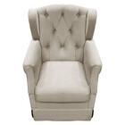 Poltrona Cadeira De Amamentação Balanço + Puff Ternura Veludo