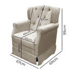 Poltrona Cadeira De Amamentação Balanço Ternura Suede Bege -