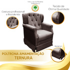 Poltrona Cadeira De Amamentação Balanço Ternura Suede Marrom