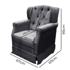 Poltrona Cadeira De Amamentação Balanço Ternura Veludo Cinza