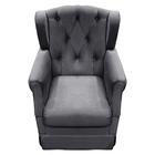 Poltrona Cadeira De Amamentação Balanço Ternura Veludo Cinza