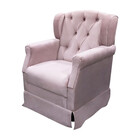 Poltrona Cadeira De Amamentação Balanço Ternura Veludo Rosê -