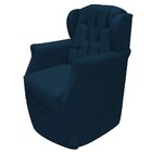 Poltrona Cadeira Decorativa  Amamentação Com Balanço Suede Az