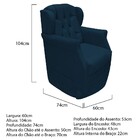 Poltrona Cadeira Decorativa  Amamentação Com Balanço Suede Az