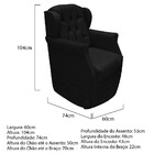 Poltrona Cadeira Decorativa  Amamentação Com Balanço Suede Pr