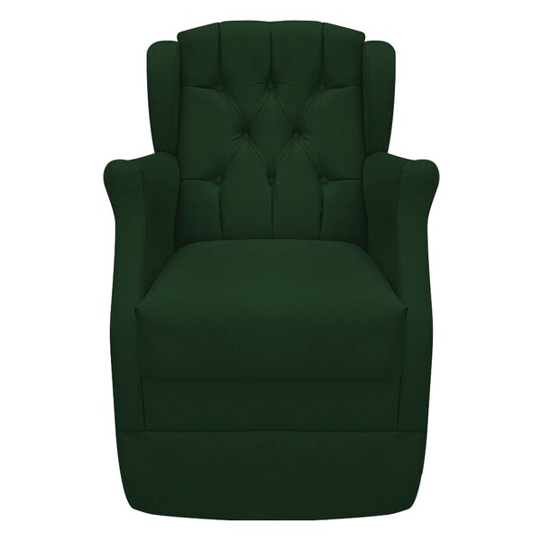 Poltrona Cadeira Decorativa  Amamentação Com Balanço Suede Ve