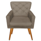 Poltrona Cadeira Decorativa Ana Suede Cappuccino Pés Palito C