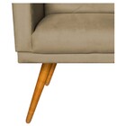 Poltrona Cadeira Decorativa Ana Suede Cappuccino Pés Palito C