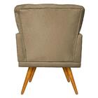 Poltrona Cadeira Decorativa Ana Suede Cappuccino Pés Palito C