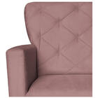 Poltrona Cadeira Decorativa Ana Veludo Rosé Pes Palito Castan