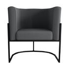 Poltrona Cadeira Decorativa Base De Ferro Matrix  Cairo Cinza