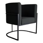 Poltrona Cadeira Decorativa Base De Ferro Matrix  Cairo Preto