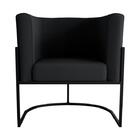 Poltrona Cadeira Decorativa Base De Ferro Matrix  Cairo Preto