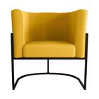 Poltrona Cadeira Decorativa Base Ferro Matrix Cairocapuccino