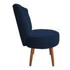 Poltrona Cadeira Decorativa Capitonê Elegância Veludo Azul Ma