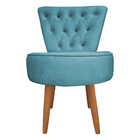 Poltrona Cadeira Decorativa Capitonê Elegância Veludo Azul Tu