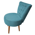 Poltrona Cadeira Decorativa Capitonê Elegância Veludo Azul Tu