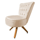 Poltrona Cadeira Decorativa Capitonê Elegância Veludo Bege Ba