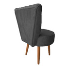 Poltrona Cadeira Decorativa Capitonê Elegância Veludo Grafite