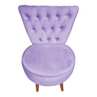 Poltrona Cadeira Decorativa Capitonê Elegância Veludo Lilás P