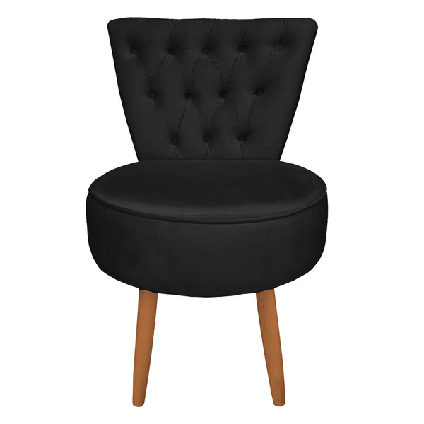 Poltrona Cadeira Decorativa Capitonê Elegância Veludo Pés Pal